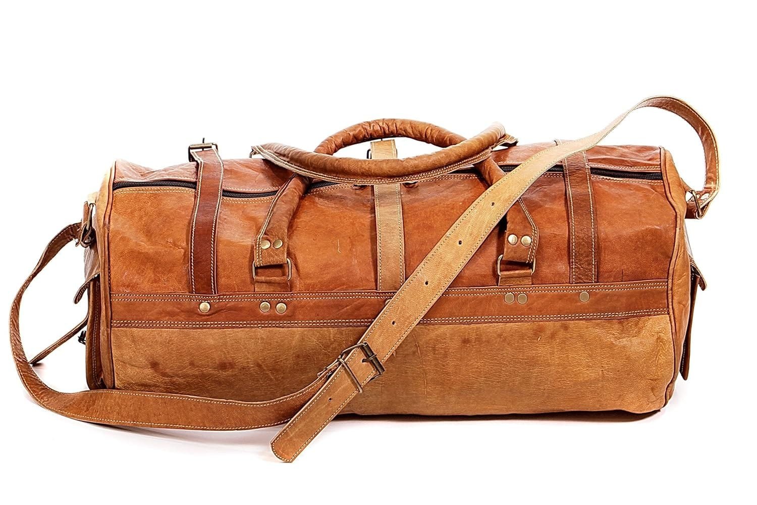 Vintage Leather Duffle Bag
